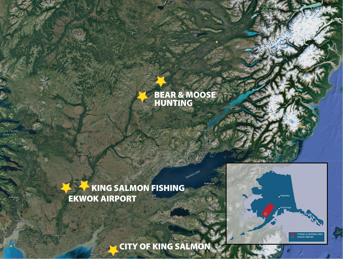 map-1 Guided Brown Bear & Moose Hunting - Alaska Elite Outfitters